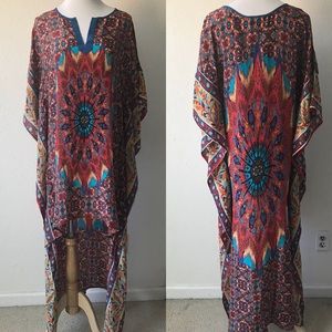 Tolani Silk Hi Lo Printed Kaftan Tunic Dress✨